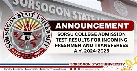 sorsogon state university entrance exam 2024-2025|SUCCESSFUL EXAMINEES Sorsogon .